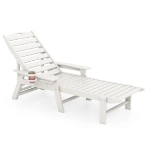 Giantex Lounge Chair Outdoor, Oversized Chaise Lounge Chair with 4-Position Backrest